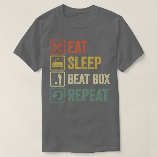Camiseta Gracioso comer caja de latido de sueño repetir reg (Diseño del anverso)