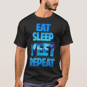 Camiseta Gracioso Comer Dormir Apenas Repetir Vintage