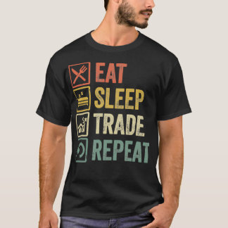 Camiseta Gracioso comer el intercambio de sueño repetir reg