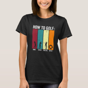 Camiseta Gracioso Cómo Golf Swing Swear Repeat Golf Premium