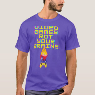 Camiseta Gracioso con cita Videojuegos Rot Your Brains