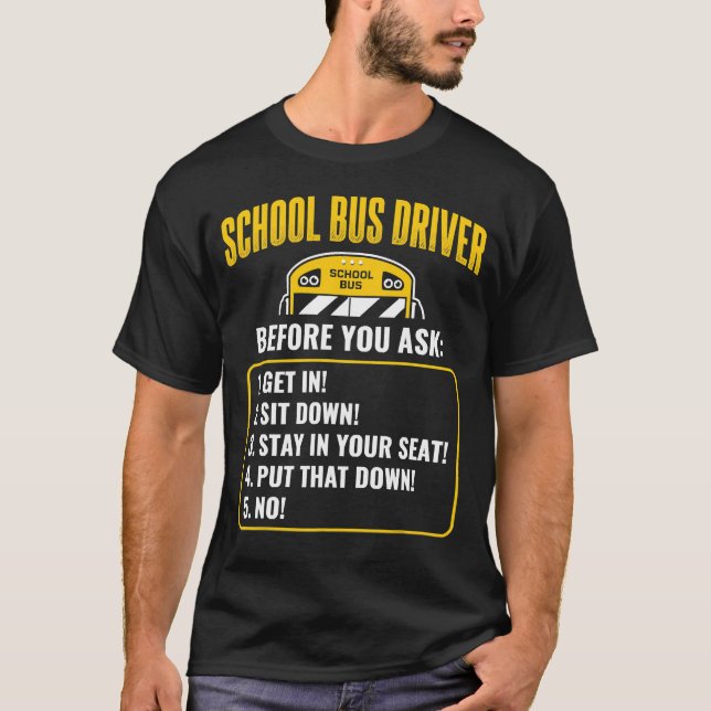 Camiseta Gracioso conductor de autobús escolar (Anverso)