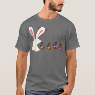 Camiseta Gracioso Conejo de Pascua comiendo chocolate Bunni