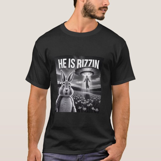 Camiseta Gracioso Conejo De Pascua Selfie Es Rizzin Jesus U (Anverso)
