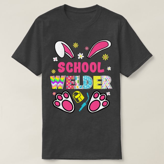 Camiseta Gracioso conejo escolar Welder Easter Day Eggny (Diseño del anverso)