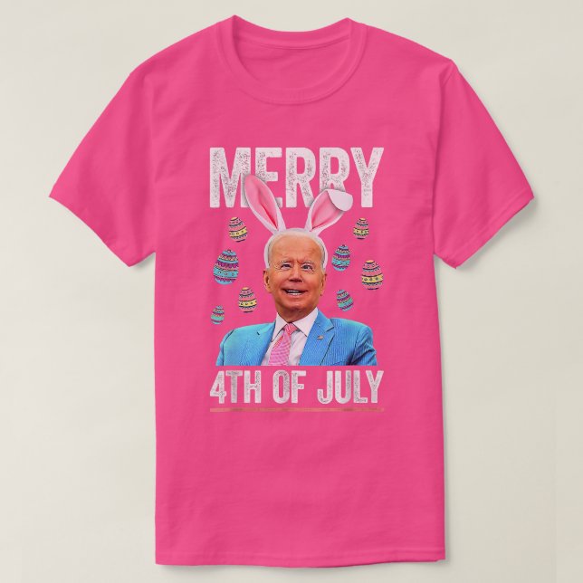 Camiseta Gracioso Conejo Joe Biden 4 De Julio Feliz Día De  (Diseño del anverso)