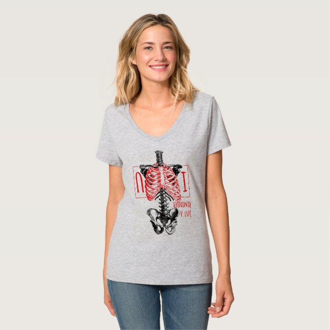 Camiseta Gracioso Corazón Skeleton Te Amo (Anverso completo)