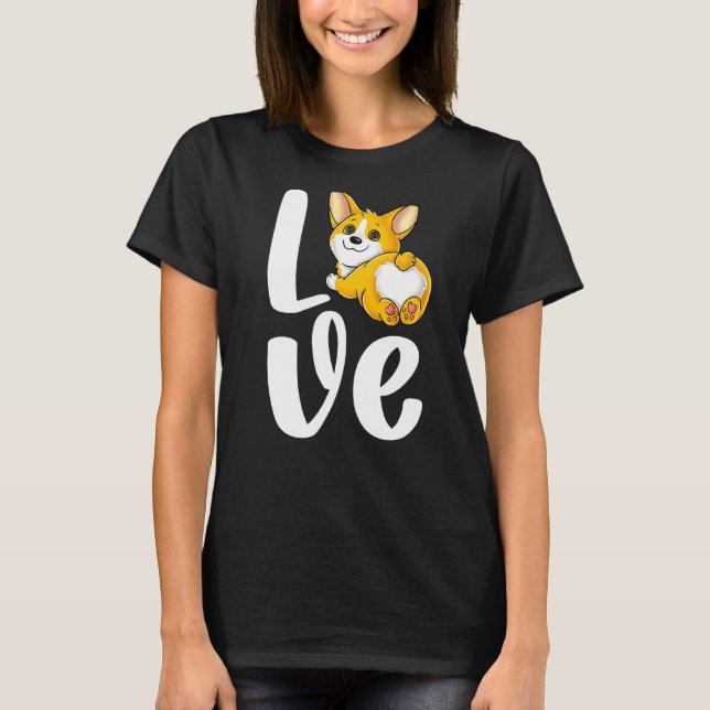 Camiseta Gracioso Corgi Cute Pembroke Galés Perro Butt Love (Anverso)