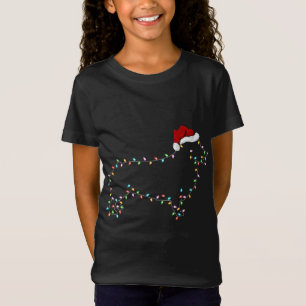 Camiseta Gracioso Corgi Dog Xmas iluminando Santa Hat Corgi