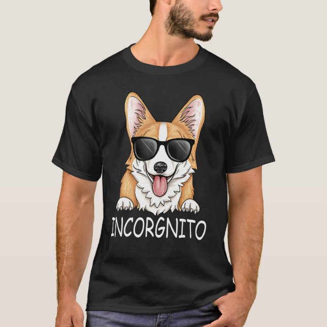 Camiseta Gracioso Corgi Incorgnito Incognito Glasses Dad Do (Anverso)