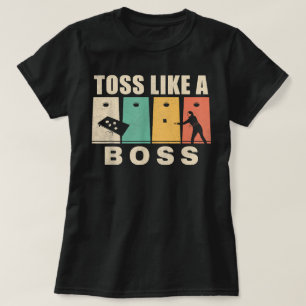 Camiseta Gracioso Cornhole Toss Como Un Padre Jefe