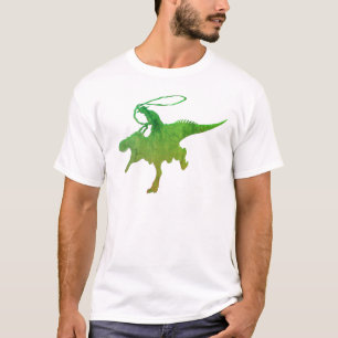 Camiseta Gracioso Cowboy Wrangler Dinosaur  