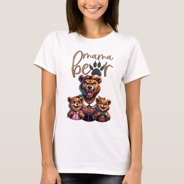 Camiseta Gracioso crecimiento de mamá oso cubos de café (Anverso)