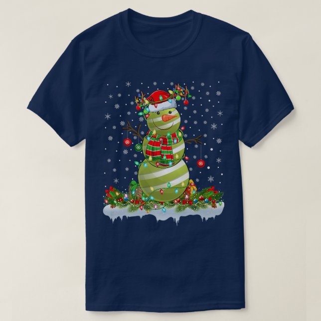 Camiseta Gracioso Croquet Ball Snowman Xmas Encendido Croqu (Diseño del anverso)