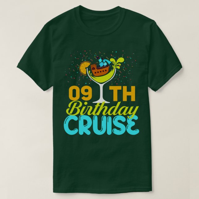 Camiseta Gracioso crucero de cumpleaños 9 (Diseño del anverso)