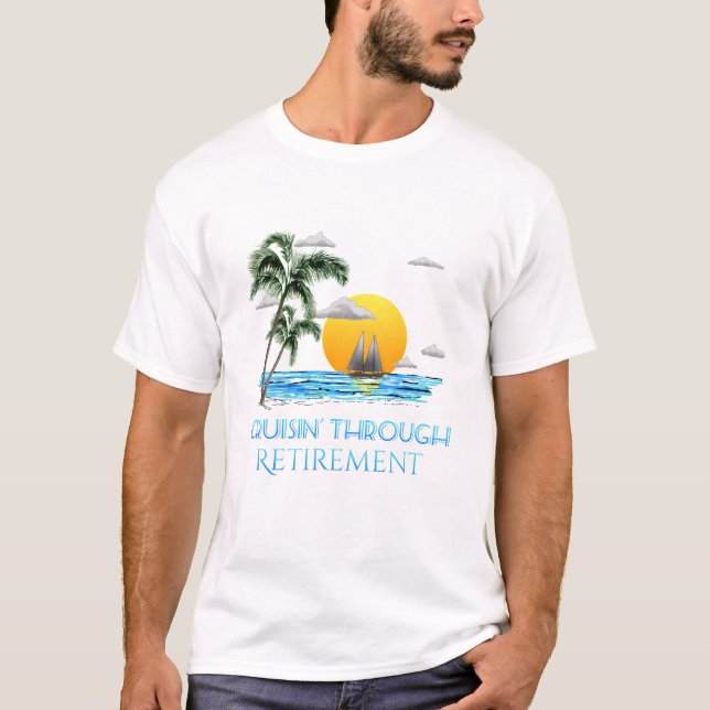 Camiseta Gracioso crucero náutico a través de la jubilación (Anverso)