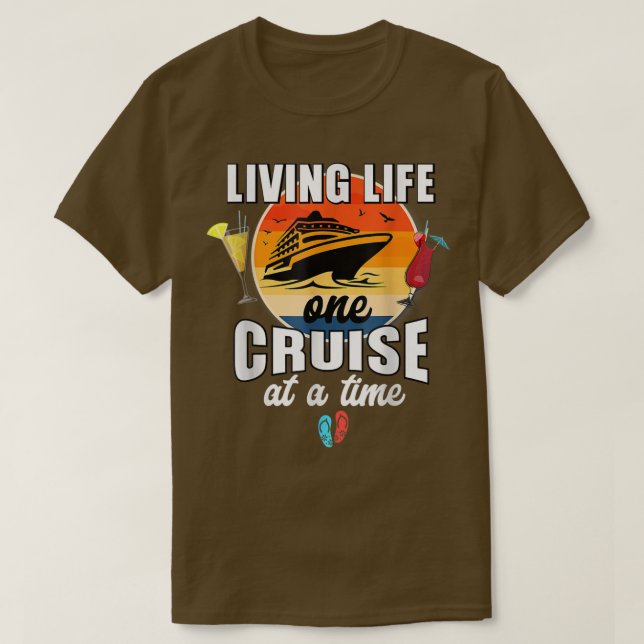 Camiseta Gracioso Cruizando La Vida Viviendo Un Cruise A La (Diseño del anverso)