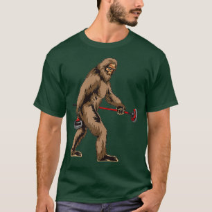 Camiseta Gracioso Curling Gift Bigfoot Sasquatch Curling Me