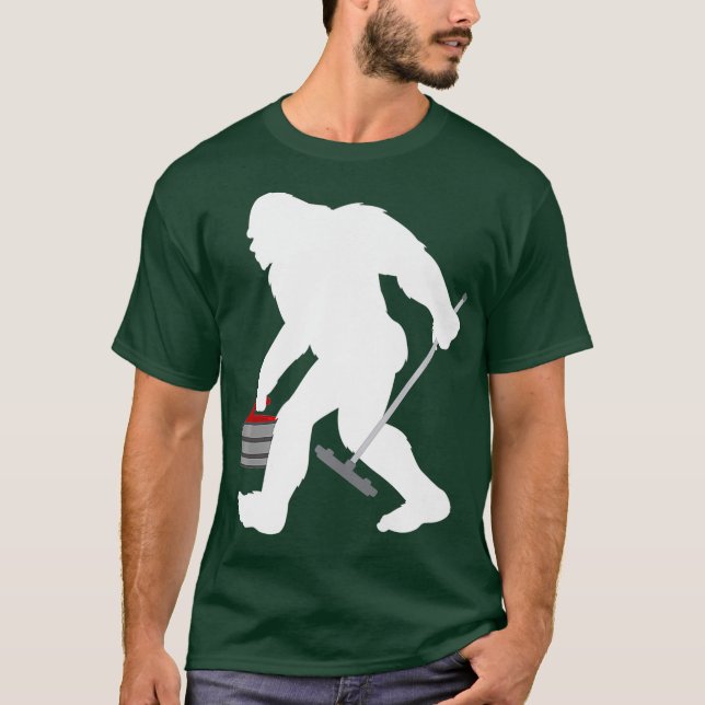 Camiseta Gracioso Curling Gift Bigfoot Sasquatch Curling Me (Anverso)