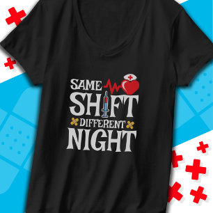 Camiseta Gracioso Curso Mismo Turno Distinto Enfermero De T