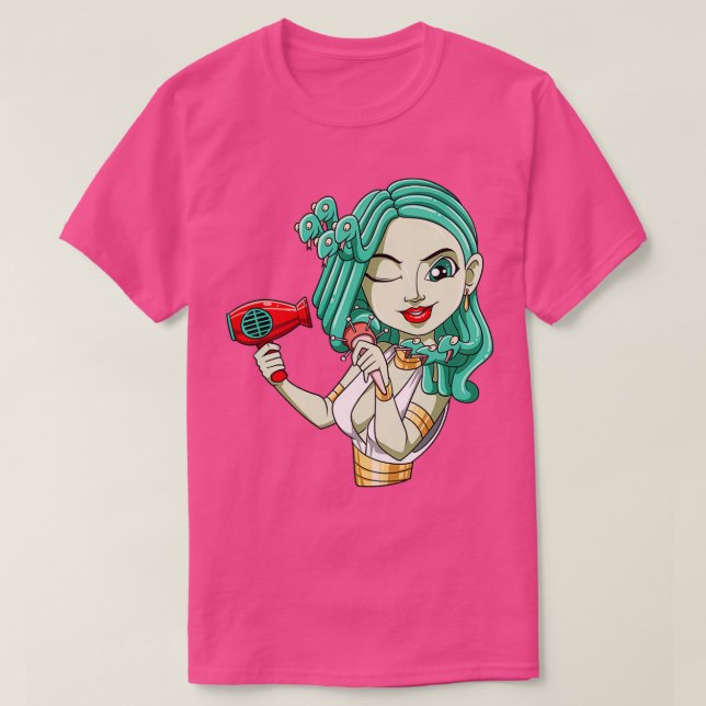 Camiseta Gracioso curvador mitológico de secador de pelo ri (Diseño del anverso)