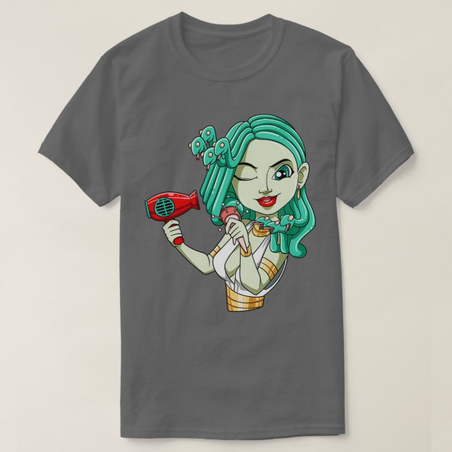 Camiseta Gracioso curvador mitológico de secador de pelo ri (Diseño del anverso)