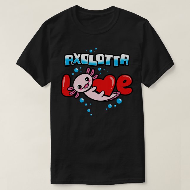 Camiseta Gracioso Cute Kawaii Axolotl Valentine Avers Cute  (Diseño del anverso)