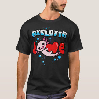Camiseta Gracioso Cute Kawaii Axolotl Valentine Avers Cute