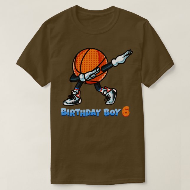 Camiseta Gracioso Dabbing Basketball Ball 6 cumpleaños Boy  (Diseño del anverso)