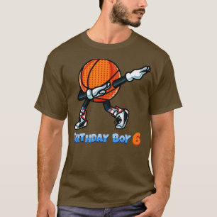 Camiseta Gracioso Dabbing Basketball Ball 6 cumpleaños Boy