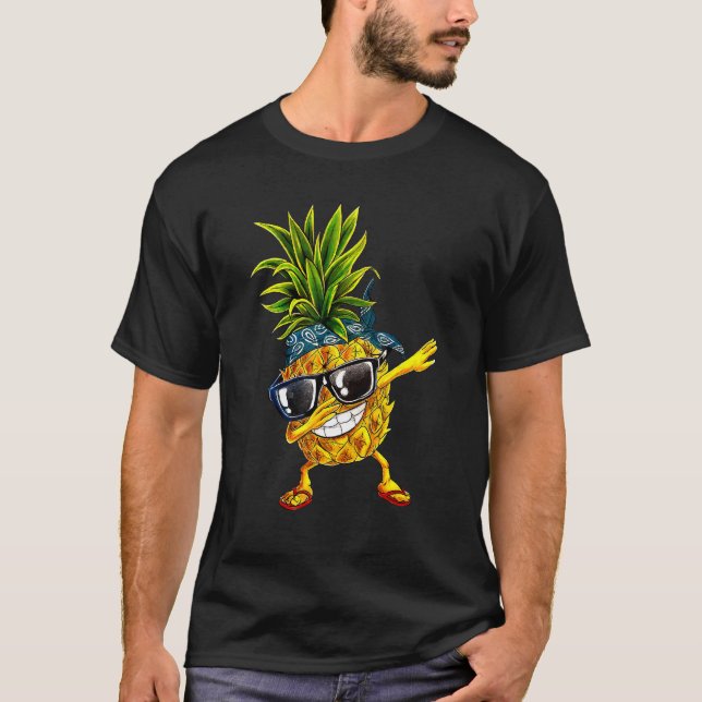 Camiseta Gracioso Dabbing Pineapple Gafas de sol Aloha Summ (Anverso)