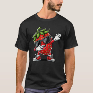 Camiseta Gracioso Dabbing Strawberry Summer Fruit Lover Hom