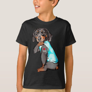 Camiseta Gracioso Dachshund Dog Tattoo Me Encanta Mamá Dogm