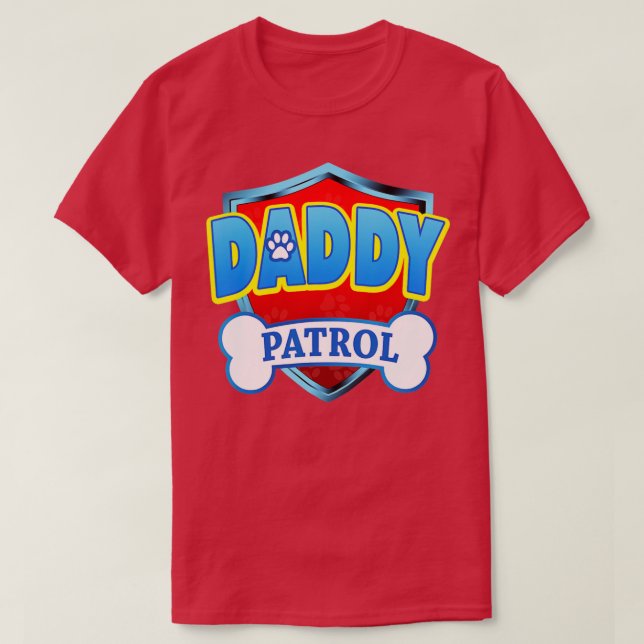Camiseta Gracioso DADDY Patrulla Perro Mamá Papá Para Hombr (Diseño del anverso)
