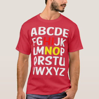 Camiseta Gracioso De Vuelta A La Escuela Hi Alphabet Pre K 