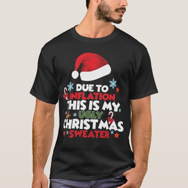 Camiseta Gracioso debido a la inflación Navidades feos sudo (Anverso)