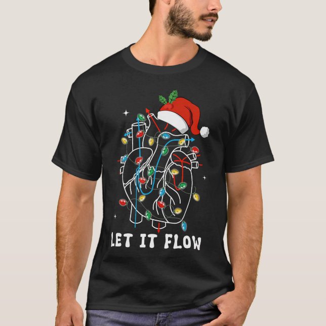 Camiseta Gracioso Dejar Que Fluya Anatomía Enfermera Cardia (Anverso)