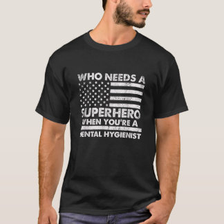 Camiseta Gracioso Dental Hygienist Superhero Vintage Tee Pa