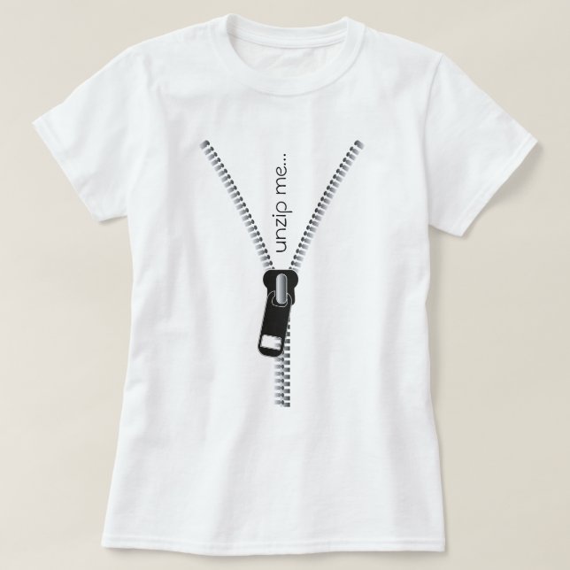 Camiseta Gracioso Descomprimir Me Zipper, Personalizable de (Diseño del anverso)