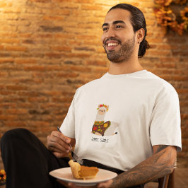 Camiseta Gracioso Día de Acción de Gracias de Llama Turquía