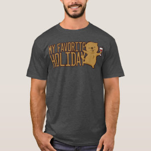 Camiseta Gracioso Día de Goundhog Grog enganche mi fiesta f