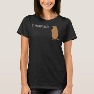 Camiseta Gracioso Día de la Marmota Mi Festividad Favorita