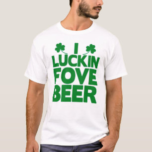 Camiseta Gracioso Día de San Patricio Amo la cerveza Shamro