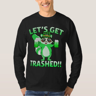 Camiseta Gracioso Día de San Patricio, lindo mapache vamos
