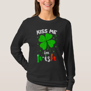 Camiseta Gracioso Día de San Patricio me besa soy irlandés