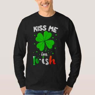 Camiseta Gracioso Día de San Patricio me besa soy irlandés