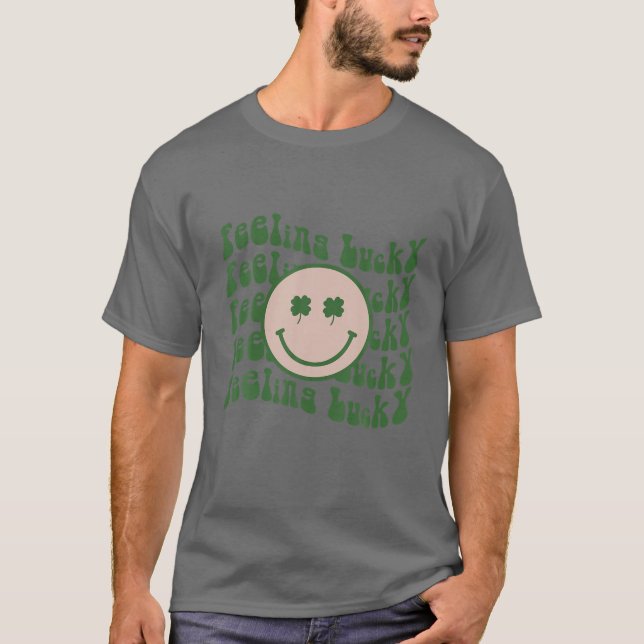Camiseta Gracioso Día De San Patricio Que Se Siente Afortun (Anverso)