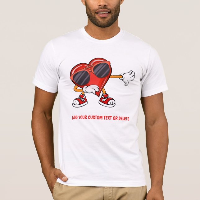 Camiseta Gracioso Día de San Valentín Dabbing Hearts Valent (Anverso)