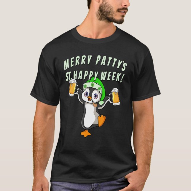 Camiseta Gracioso Día de Santa Patrocinadores Fiesta Pengui (Anverso)
