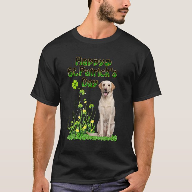 Camiseta Gracioso Día De Sta Patrocinadores Labrador Perro  (Anverso)